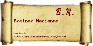 Breiner Marianna névjegykártya